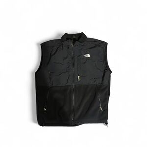 The North Face Men's Retro Denali Black Fleece Nylon Zip Vest Pockets Size Large